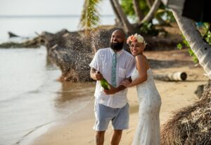 Sparkling wine after Wedding in Dominican Republic